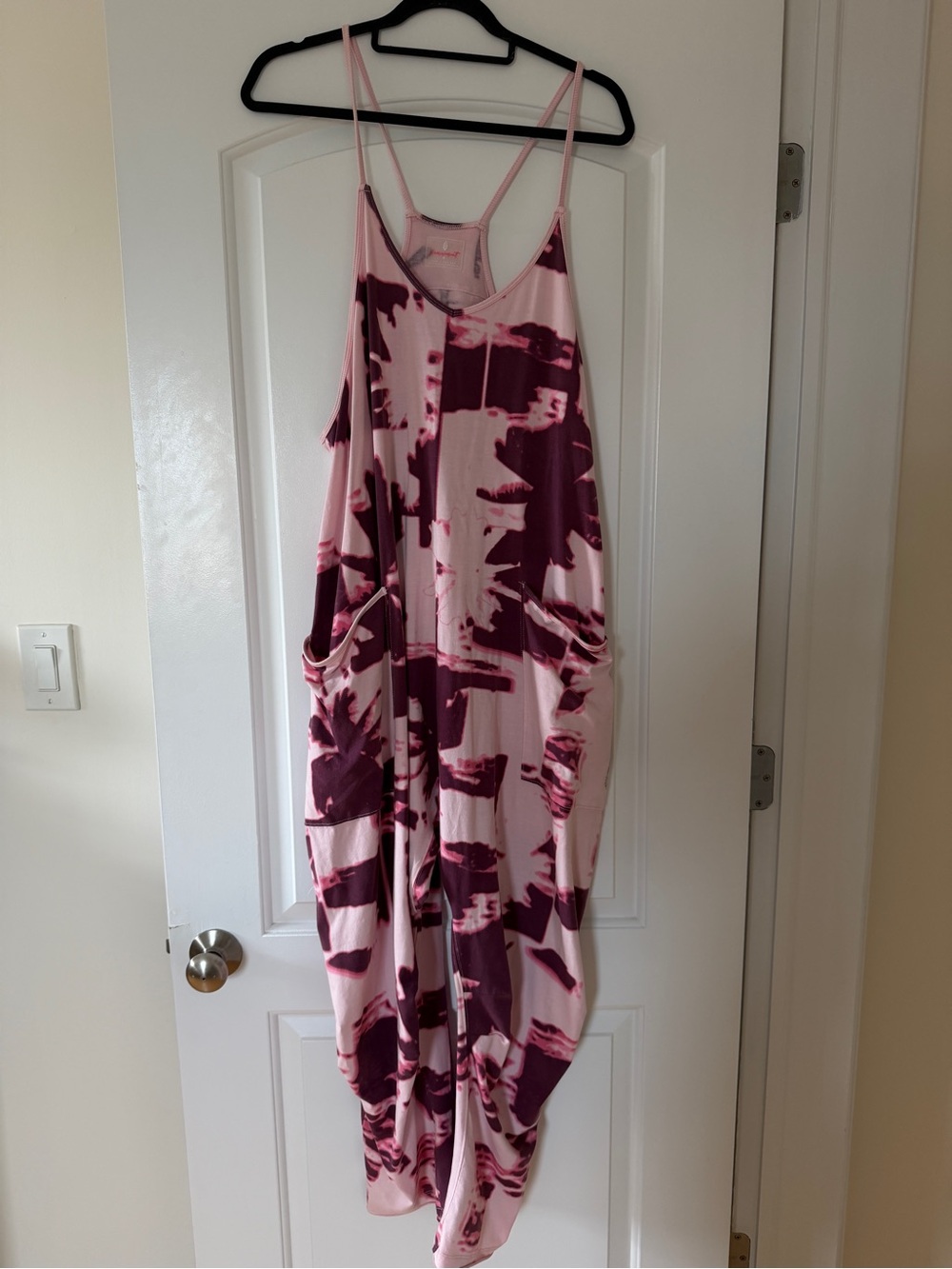 Free People Pink & Burgundy Tie-Dye Jumpsuit Romper